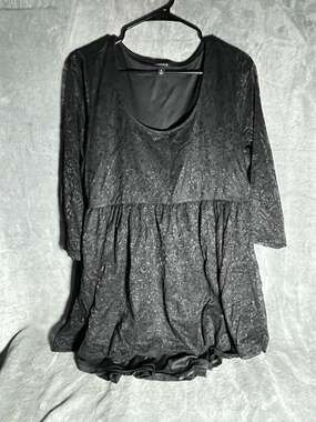 Torrid Black Lace Peplum Top